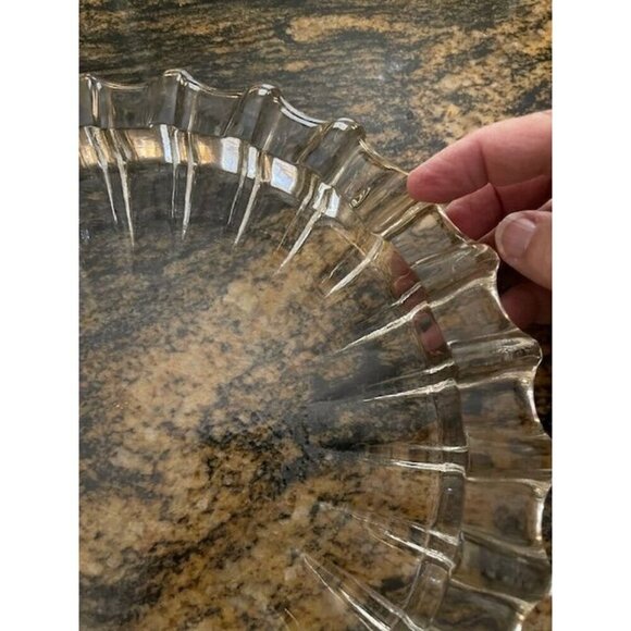 Vintage Fostoria 10" Large 1940's Round Ashtray In A Pressed Clear Glass Design‎ - Picture 10 of 10